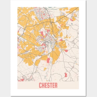 Chester - United Kingdom Chalk City Map Posters and Art